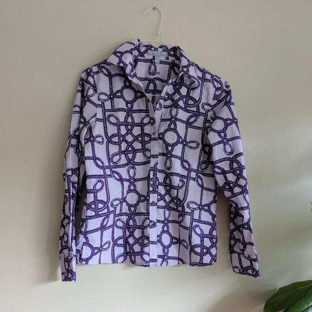 Equestrian Print Foxcroft Cotton Button Down
